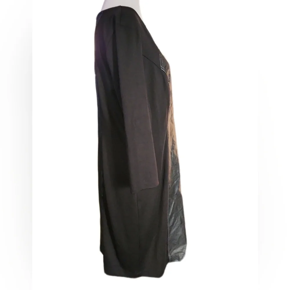 New York & Company Stretch Faux Leather Dress Black with back zipper Size: XL - Picture 2 of 7